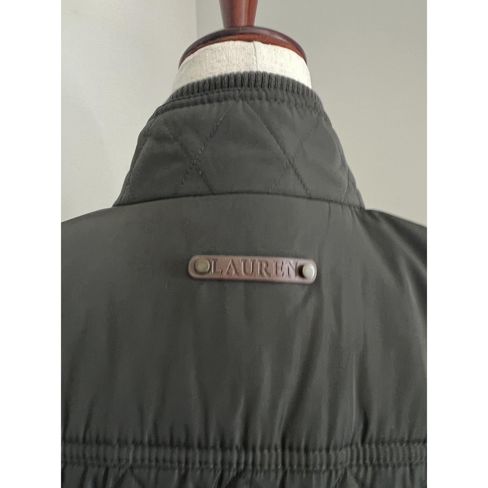 Lauren Ralph Lauren Jacket Womens Small Green Quilted Equestrian Barn Coat - Picture 9 of 12